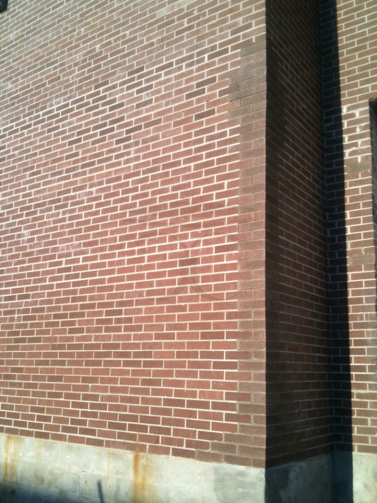 Finished brick wall at the same building