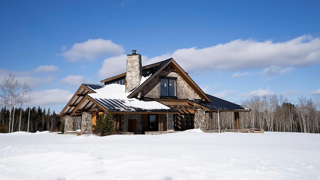 home in winter chimney inspection services