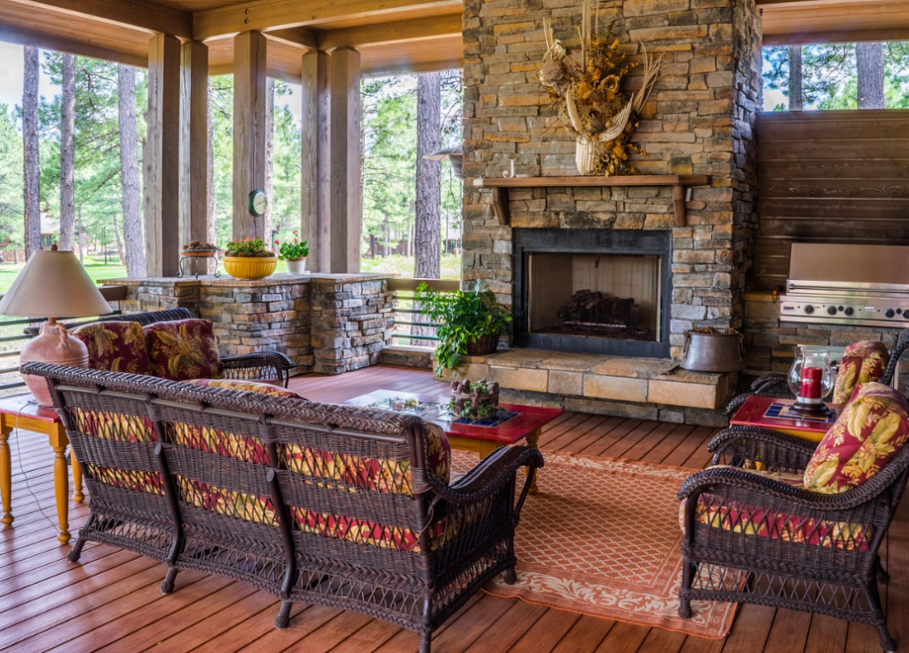 patio chimney at day