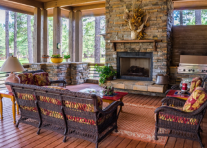 patio chimney at day