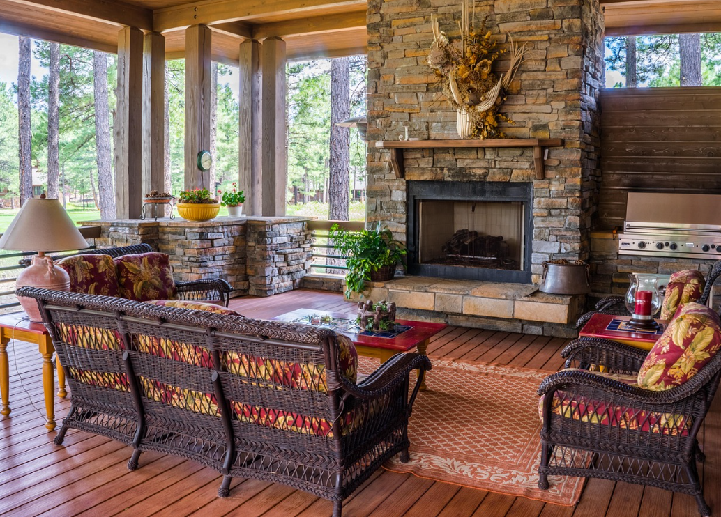 patio chimney at day