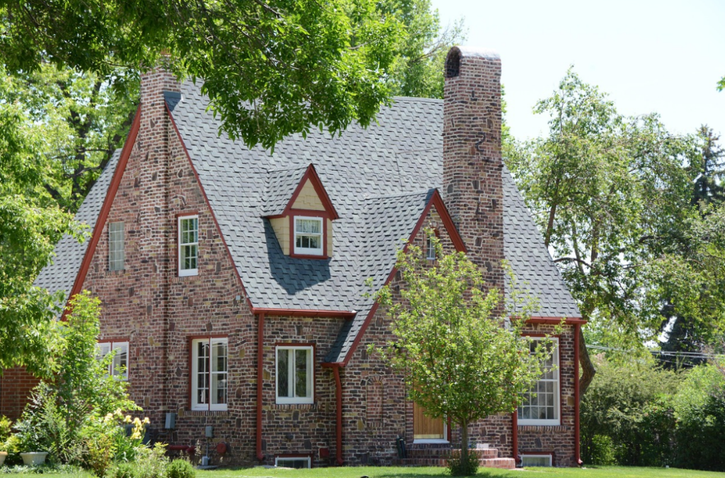 brick house with chimney