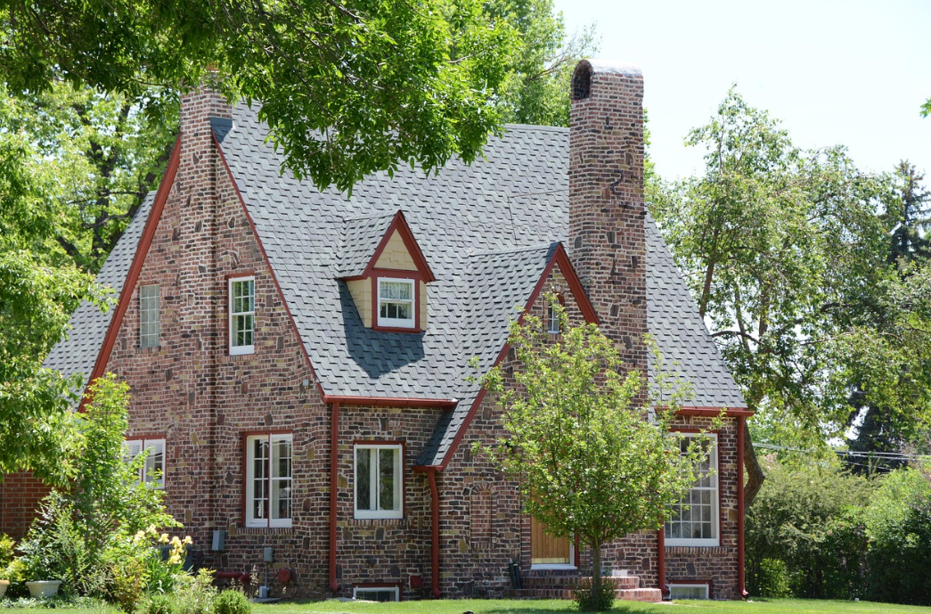 brick house with chimney